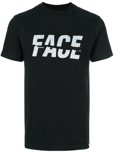 Shop Facetasm Logo Print T-shirt - Black