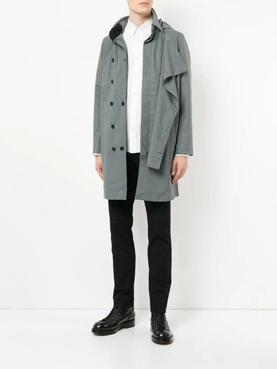 Shop Norwegian Rain Double-breasted Military Coat - Grey