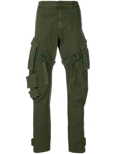Shop Andrea Ya'aqov Cargo Trousers In Green