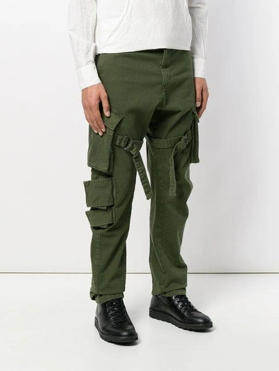 Shop Andrea Ya'aqov Cargo Trousers In Green