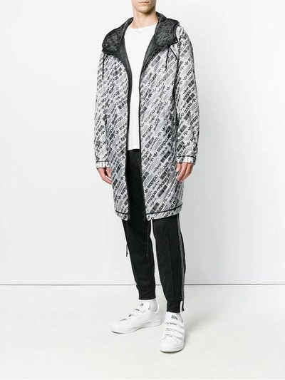 Shop Adidas Originals By Alexander Wang Logo Print Parka In White