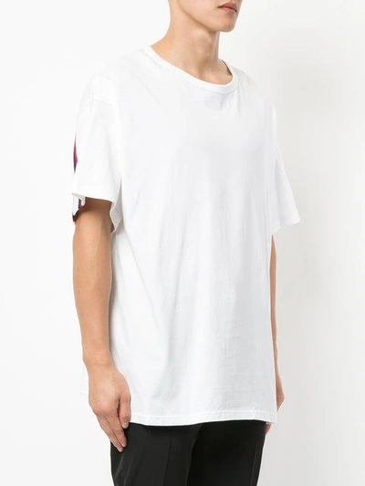 Shop Facetasm Striped Patch T-shirt In White
