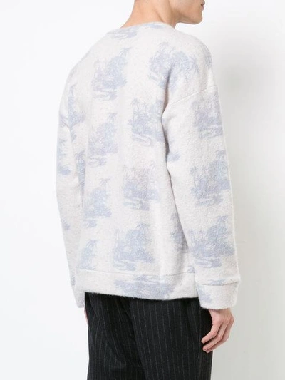 Shop The Elder Statesman Tropics Printed Sweater In White