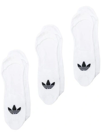 Shop Adidas Originals Pack Of Three Low Cut Socks In White