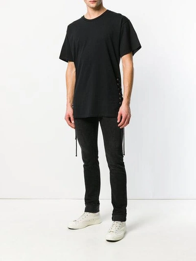 Shop Faith Connexion Side-tied T-shirt In Black