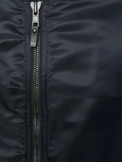 Shop Y-3 Mid-length Satin Bomber Jacket - Black