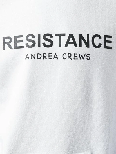 Shop Andrea Crews Resist Logo Hoodie - White