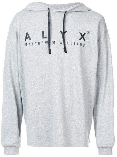 Shop Alyx Logo-print Hoodie In Grey