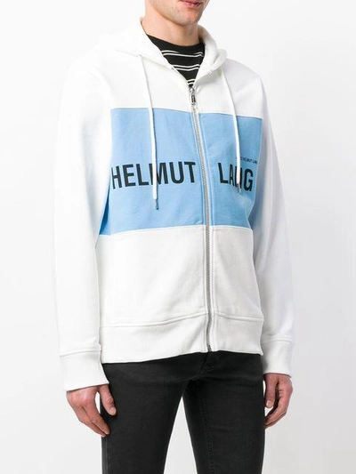 Shop Helmut Lang Logo Hoodie - White