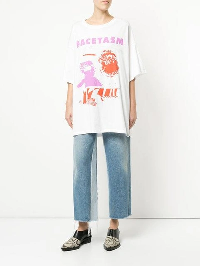 Shop Facetasm Logo Print T-shirt In White