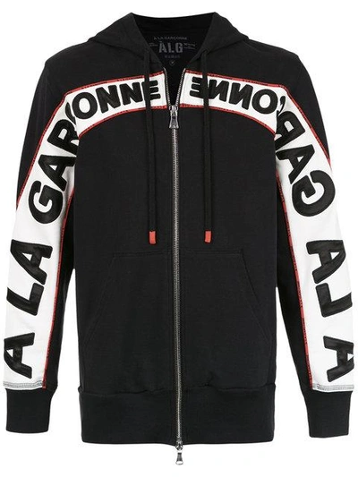 Shop À La Garçonne Printed Hoodie - Black