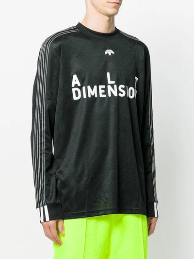 Shop Adidas Originals By Alexander Wang Long-sleeved Soccer T-shirt - Black