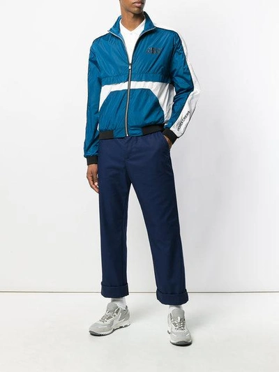 Shop Andrea Crews Colour-block Zipped Jacket In Blue