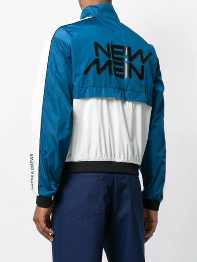 Shop Andrea Crews Colour-block Zipped Jacket In Blue