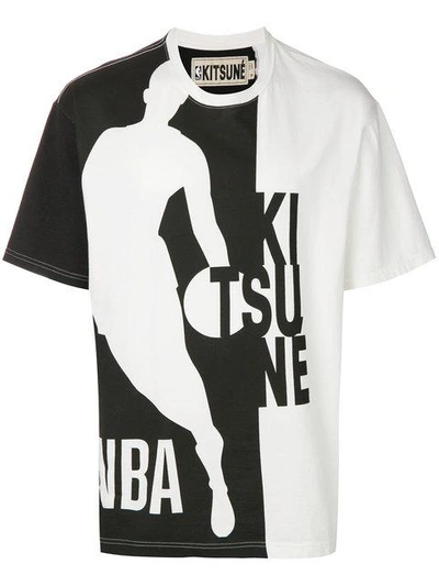 Shop Maison Kitsuné Maison Kitsune X Nba Bi Colour T In White