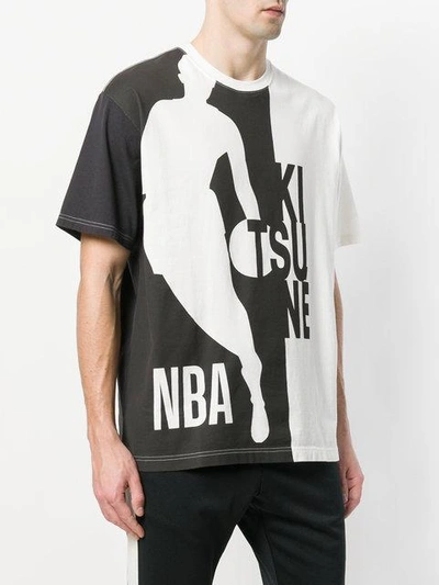 Shop Maison Kitsuné Maison Kitsune X Nba Bi Colour T In White