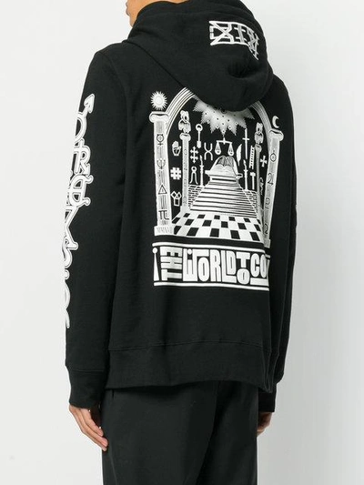 Shop Ktz Masonic Print Hooded Sweatshirt In Black