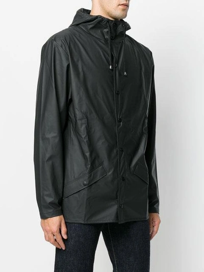 Shop Rains Snap Fastening Raincoat In Black