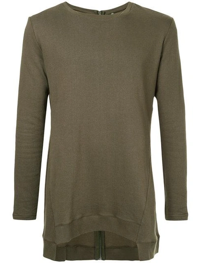 Shop First Aid To The Injured Back Zip Asymmetric Sweatshirt In 217-203-olive