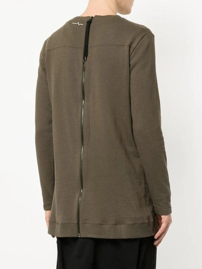 Shop First Aid To The Injured Back Zip Asymmetric Sweatshirt In 217-203-olive