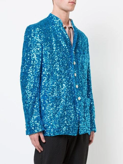 Shop Comme Des Garçons Homme Deux Comme Des Garçons Homme Plus Sequin Blazer - Blue