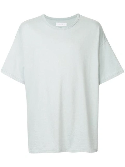 Shop Facetasm Striped Patch T-shirt In Grey
