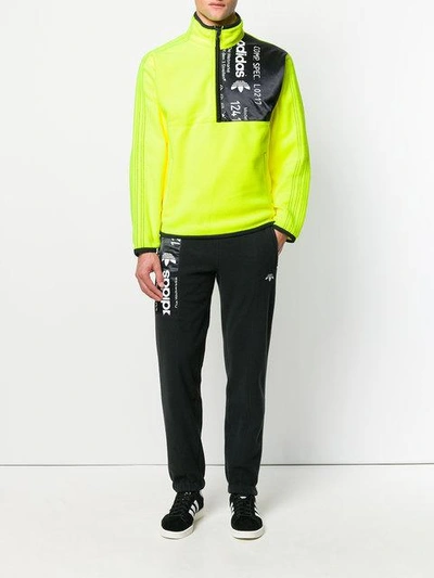 Shop Adidas Originals By Alexander Wang Half Zip Fleece Sweatshirt In Yellow