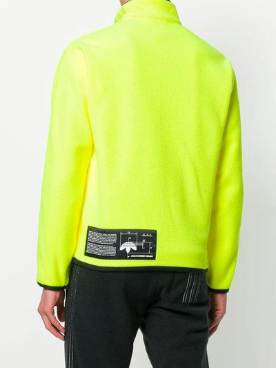 Shop Adidas Originals By Alexander Wang Half Zip Fleece Sweatshirt In Yellow