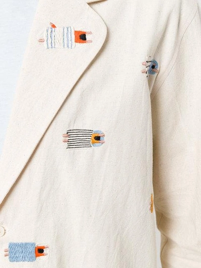 Shop Henrik Vibskov Embroidered Sleepers Shirt - Neutrals