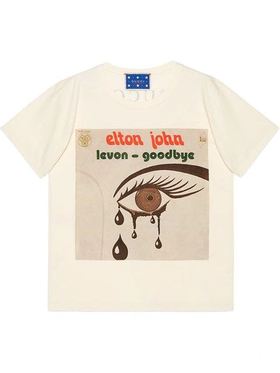 Gucci Goodbye Eye Elton John Album-graphic T-shirt In White Cotton |  ModeSens