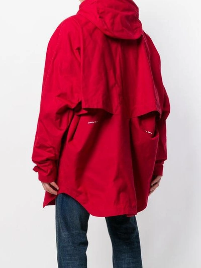 Shop Napa By Martine Rose Hooded Button Coat In Red