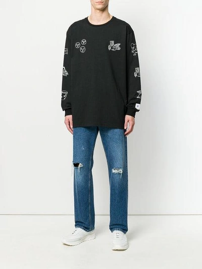 Shop Xander Zhou Longsleeved T-shirt In Black