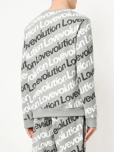 Shop Ports V Slogan Long-sleeve Sweatshirt In Grey