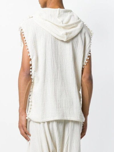 Shop Caravana Tasselled Hooded Tabard - Neutrals