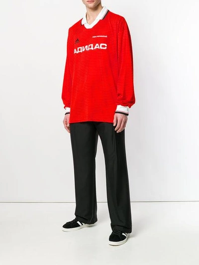 Gosha Rubchinskiy Red Long Sleeve Adidas Originals Edition Polo