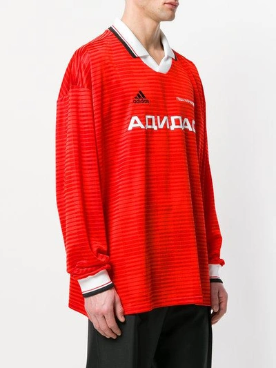 Gosha Rubchinskiy Red Long Sleeve Adidas Originals Edition Polo