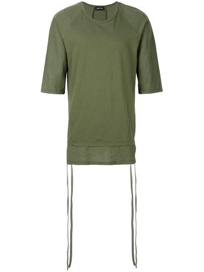 Shop Andrea Ya'aqov Oversized Layered Look T-shirt - Green