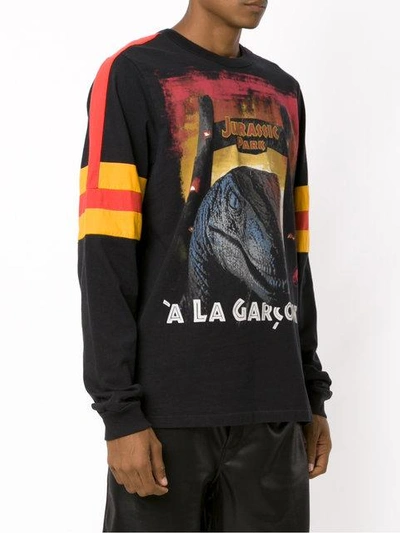 Shop À La Garçonne Printed Long Sleeves T-shirt - Black