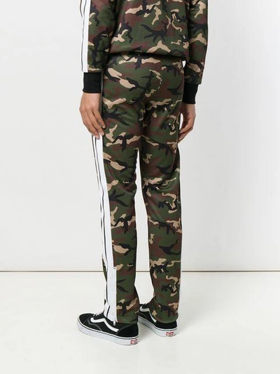 Shop Palm Angels Camouflage Print Track Pants  In Multicolour ,green