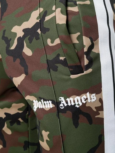 Shop Palm Angels Camouflage Print Track Pants  In Multicolour ,green