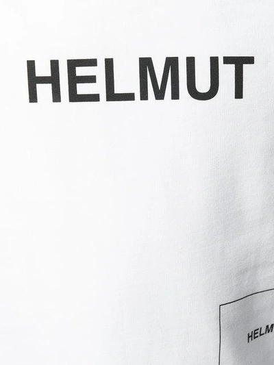 Shop Helmut Lang Logo Print Hoodie - White