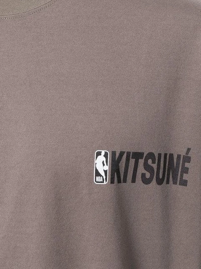 Shop Maison Kitsuné Maison Kitsune X Nba Nba T In Grey