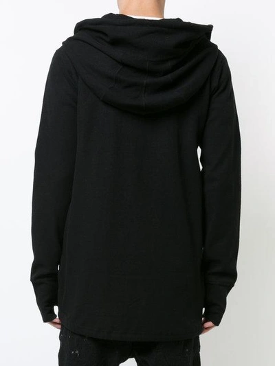 Shop Nude Zipped Hoodie - Black