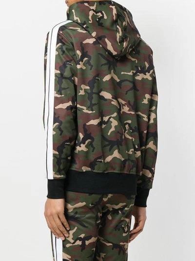 Shop Palm Angels Camouflage Hoodie - Green