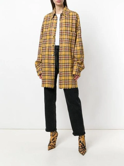 Shop Faith Connexion Oversized Check Shirt In Yellow