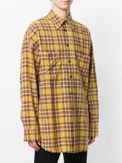 Shop Faith Connexion Oversized Check Shirt In Yellow