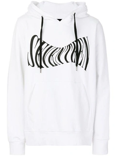 Shop Ktz Seventeen Embroidered Hoodie In White