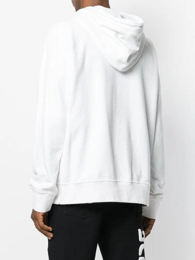 Shop Ktz Seventeen Embroidered Hoodie In White