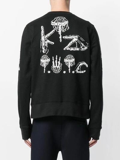 Shop Ktz Skeleton Heart Print Sweatshirt In Black