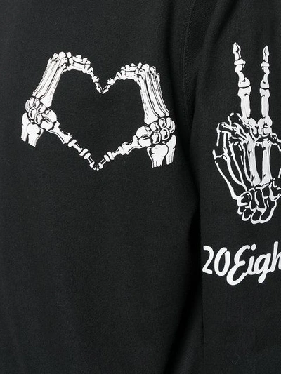 Shop Ktz Skeleton Heart Print Sweatshirt In Black